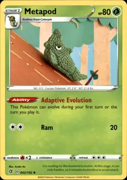 Metapod 002/192 Uncommon Rebel Clash NM - Image 1