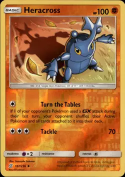 Heracross 107/236 Uncommon Unified Minds Pokemon Reverse Holo NM - Image 1