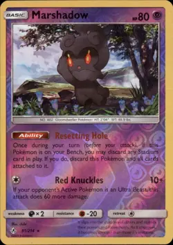 Marshadow 81/214 Holo Rare Unbroken Bonds Pokemon Reverse Holo NM - Image 1