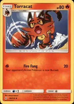 Torracat 28/214 Uncommon Unbroken Bonds Pokemon NM - Image 1
