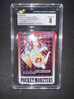 1997 Pokemon Pocket Monster Bandai Carddass Prism - Dragonite CGC 8 LOW POP - Image 2