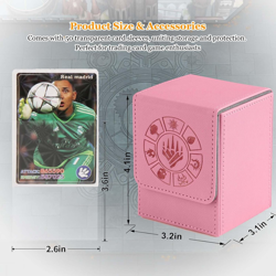Card Deck Box, 110+ Storage MTG Deck Box with 50 Pcs Card Sleeve, Collectible Tr - Image 5