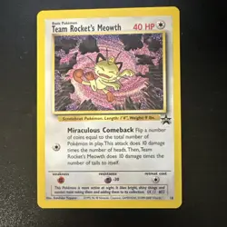 Pokemon TCG Team Rocket's Meowth Wotc Promo 18/53 Basic Regular Wizards 40 HP - Image 1