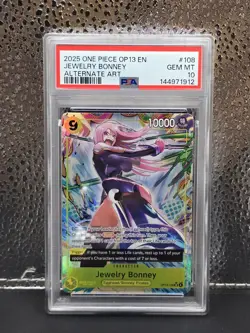 One Piece Jewelry Bonney Carrying Will English Alt Art OP13-108 PSA 10 Gem Mint - Image 1