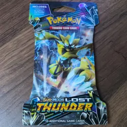 Pokemon TCG: Lost Thunder Sleeved Booster Pack Sun & Moon New Factory Sealed - Image 1
