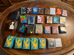 Pokemon TCG Mixed ETB / Collection Box Deck Sleeves (65ct) Sealed - Lot of 52 - Image 1