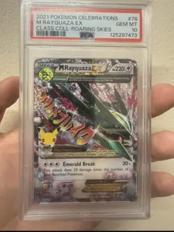 Pokemon TCG Mega M Rayquaza EX Card Celebrations Series 76/108 PSA 10 - Image 1