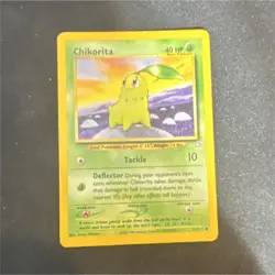 Pokemon Chikorita 53/111 Neo Genesis Common Basic Leaf 40 HP English Card Stock - Image 1