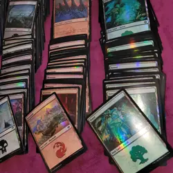 Basic Lands Magic Cards MTG Collection of 500 Foils -Warped quality of course:) - Image 4