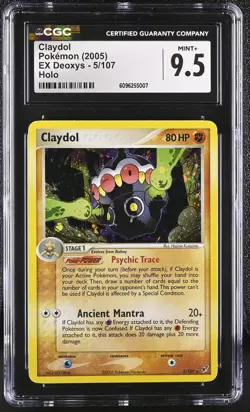 CGC 9.5 MINT+ Claydol 2005 EX Deoxys 5/107 Holo Pokemon Card - Image 1