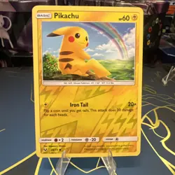Pikachu 28/73 Reverse Holo Common Shining Legends Pokemon Card NM - Image 1