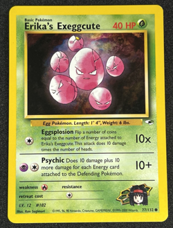 Erika's Exeggcute 77/132 WOTC Gym Heroes - Non-Holo Common Pokemon Card NM - Image 1
