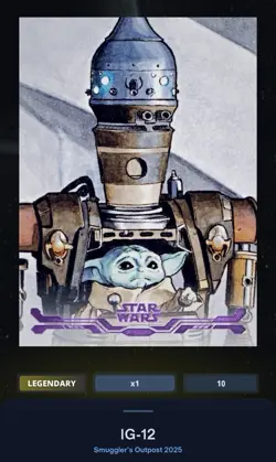 IG-12 Stellar Art Purple 10cc Legendary Star Wars Card Trader Smuggler’s Outpost - Image 1