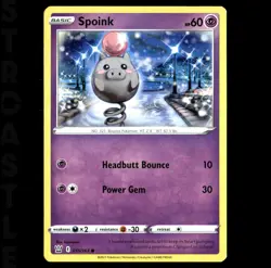 Spoink Card 055/163 Sword & Shield Battle Styles - Common Pokémon Card TCG - Image 1