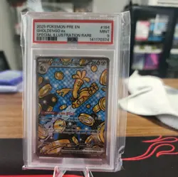 2025 POKEMON PRISMATIC EVOLUTIONS SPECIAL ILLUSTRATION RARE GHOLDENGO EX PSA 9 - Image 1