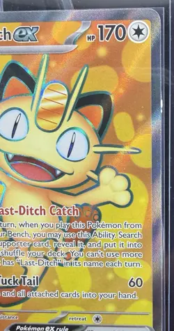 2026 Pokemon Meowth ex 107/088 Me03: Perfect Order Holo- Near Mint - Image 3