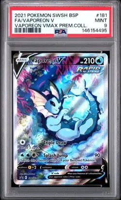 Pokemon Card Vaporeon V SWSH181 Black Star Promo VMAX Premium Collection PSA 9 - Image 3