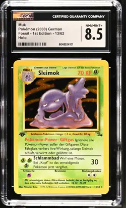 Pokemon Fossil 1st Edition GERMAN MUK Holo CGC 8.5 (4101) Graded Power - Image 1