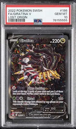 2022 POKEMON SWORD & SHIELD LOST ORIGIN #186 FULL ART/GIRATINA V PSA 10 - Image 1