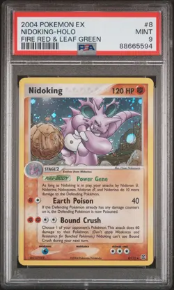 2004 Pokemon Ex Fire Red & Leaf Green #8 Nidoking Holo PSA 9 - Image 1