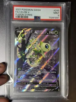 2021 Pokemon Celebi V 245/264 Fusion Strike Alternate Art PSA 9 MINT Alt Art - Image 1