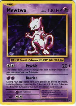 Mewtwo Cracked Holo 51/108 Evolutions Pokemon LP - Image 1