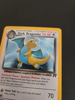 Pokemon TCG Dark Dragonite Team *Fart Holo!🌀 Rocket Holo Rare Unlimited 5/82 LP - Image 4