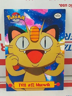 VINTAGE 1998 Pokemon Meowth TV11 #52 Topps Animation Edition Non Holo SEND OFFER - Image 1