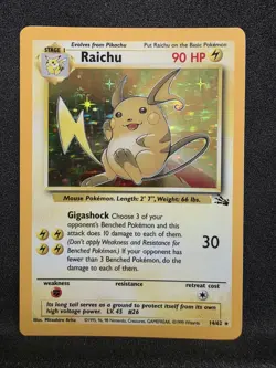 Vintage Pokemon TCG - Fossil - Unlimited Raichu 14/62 Holo: NM - Image 1