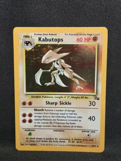Vintage Pokemon TCG - Fossil - Unlimited Kabutops 9/62 Holo: NM- - Image 1