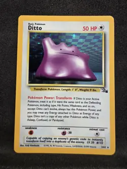 Vintage Pokemon TCG - Fossil - Unlimited Ditto 3/62 Holo: NM- - Image 1