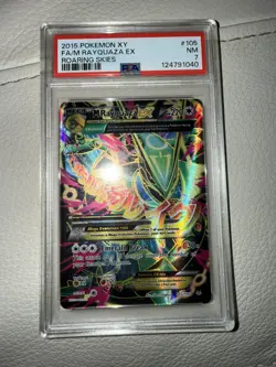 Pokemon 2015 Roaring Skies M Rayquaza EX Full Art Holo Ultra Rare PSA 7 105/108 - Image 1