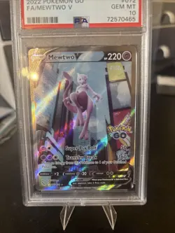 2022 Pokemon SWSH Pokemon GO Mewtwo V #072/078 PSA 10 - Image 2