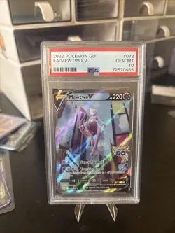 2022 Pokemon SWSH Pokemon GO Mewtwo V #072/078 PSA 10 - Image 3