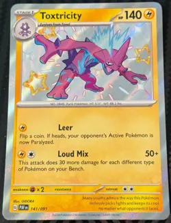 Toxtricity 141/091 Shiny Rare Paldean Fates Pokemon Near Mint - Image 1