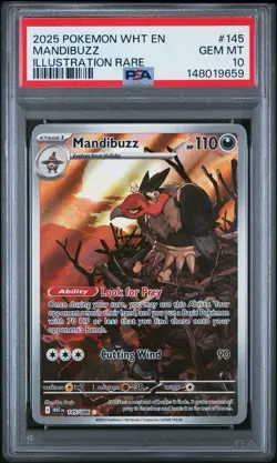 Pokemon White Flare Mandibuzz 145 PSA 10 - Image 1