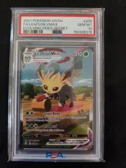 Pokemon Leafeon VMAX Evolving Skies Secret Rare Full Alt Art #205 PSA 10 - Image 1