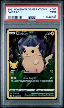 Pokemon TCG Pikachu 005/025 Celebrations Holo PSA 9 Mint - Image 1