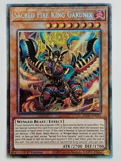 YuGiOh Rarity V 5 RA05-EN031 Sacred Fire King Garunix Starlight Rare - Image 1