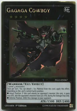 Gagaga Cowboy PGL3-EN067 Gold Rare 1st Edition Moderately Played Yugioh - Image 2