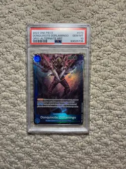 One Piece PSA 10 Donquixote Doflamingo (Alt Art) Romance Dawn OP01-073 EN - Image 1