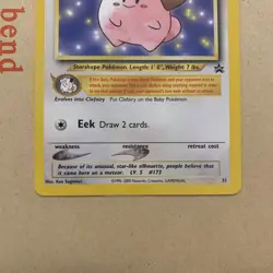 Cleffa Black Star Promo Pokemon League Card 31 - Near Mint/Mint (fast dispatch) - Image 4