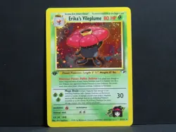 1st Edition Erika's Vileplume 5/132 - Gym Heroes Pokemon Card (Played) - Image 1