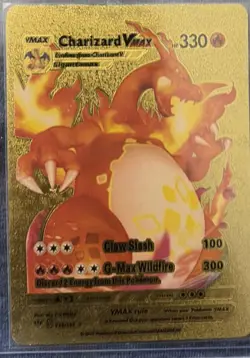 Pokemon Charizard VMAX HP330 Gold Foil Fan Art Card 020/189 - Image 1