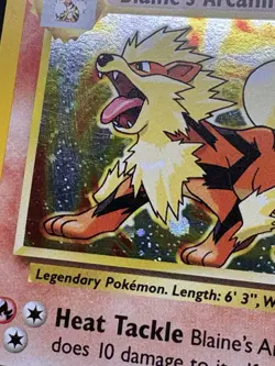 Blaine's Arcanine 1/132 Gym Challenge 2000 Holo Rare Pokemon Card - SWIRL - Image 3