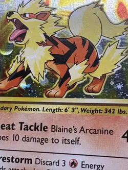 Blaine's Arcanine 1/132 Gym Challenge 2000 Holo Rare Pokemon Card - SWIRL - Image 4