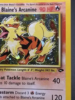 Blaine's Arcanine 1/132 Gym Challenge 2000 Holo Rare Pokemon Card - SWIRL - Image 5