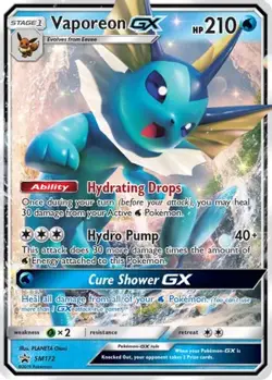 Vaporeon GX - SM172 Holo Promo Sun & Moon Promo Pokemon MP - Image 4