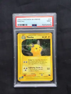 Pokemon Cards: Skrydige Rare: Raichu 27/144 PSA 9 - Image 1