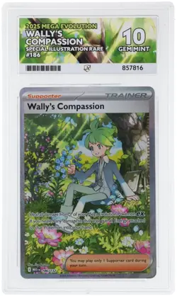 Wally's Compassion Mega Evolution 186/132 SIR Ace Grading 10 Pokemon Slab - Image 1